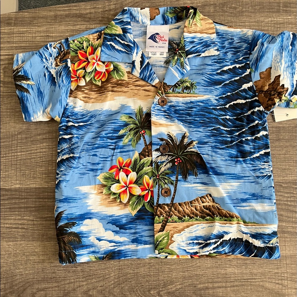 Hawaiian print 2 piece baby boy outfit - Picture 2 of 4